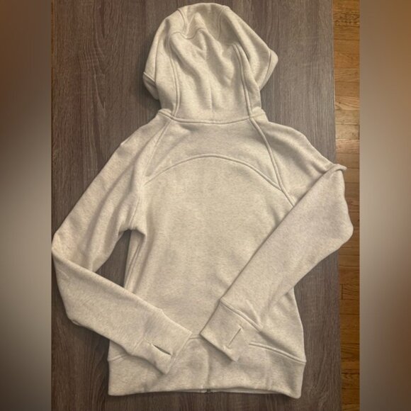 Lululemon Scuba full zip hoodie plush. Heathered Bone with gold zipper. Size 6 - Picture 16 of 16